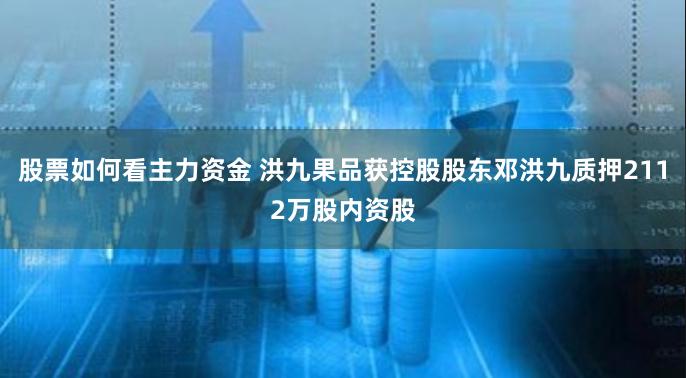 股票如何看主力资金 洪九果品获控股股东邓洪九质押2112万股内资股